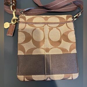 Coach Brown and Tan Shoulder Bag